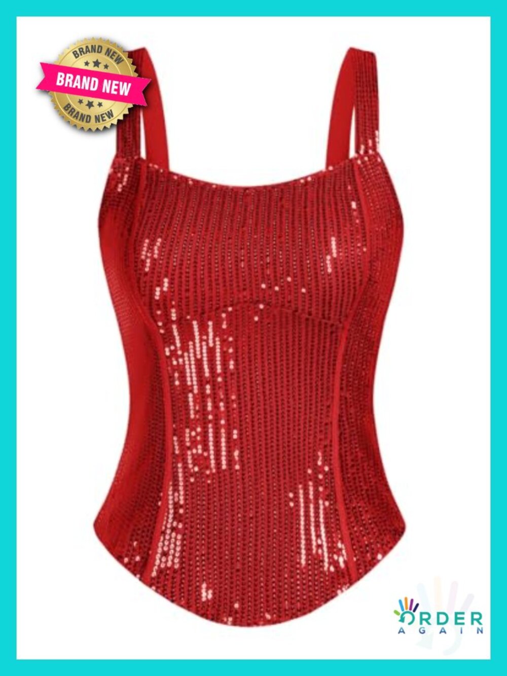 Sequin Bustier Corset Tank Top Sleeveless Sparkle Party Camisole